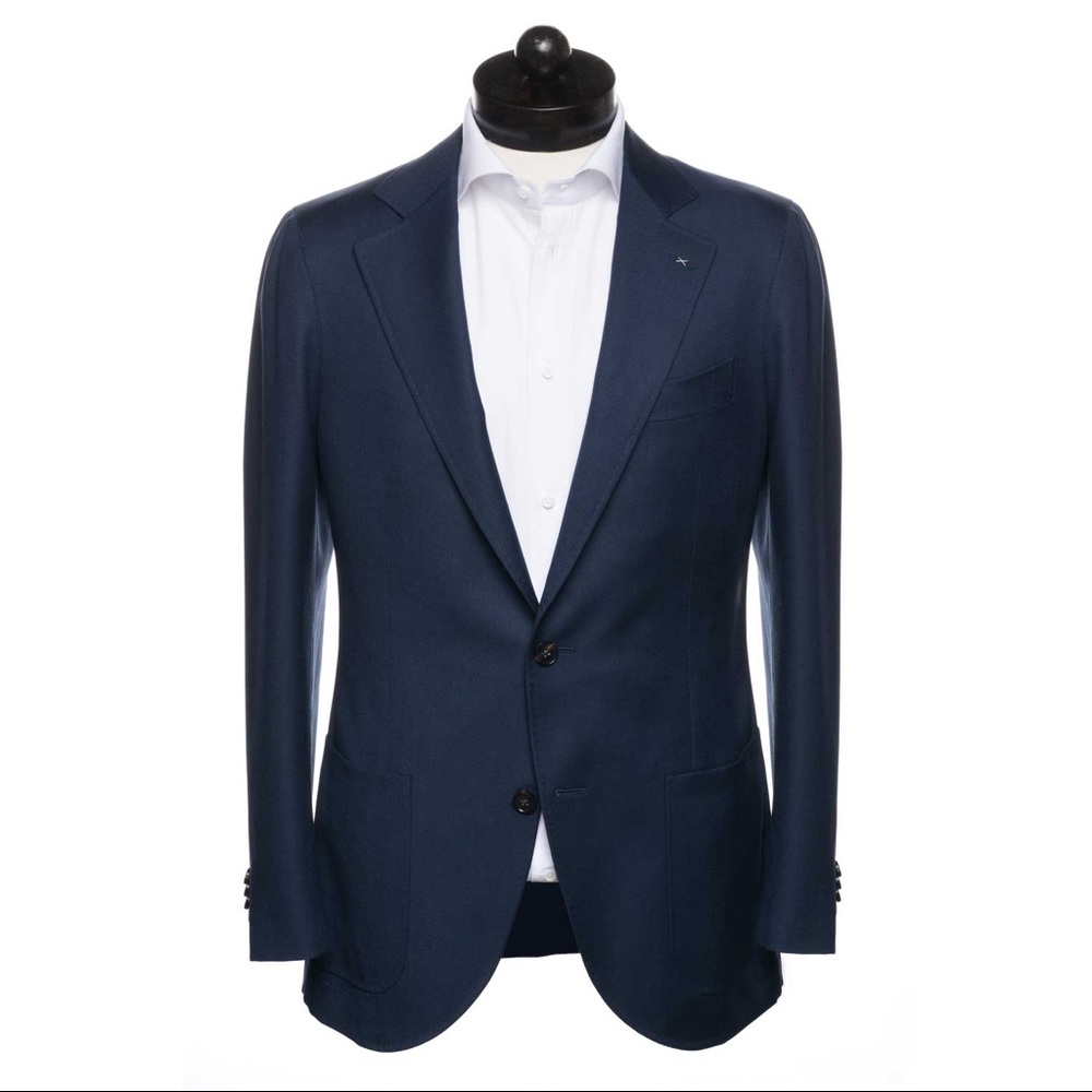 Italian Mid-Blue Hopsack Sport Coat
